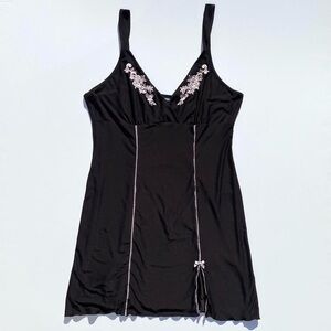 Studio Donatella Black and White Chemise Slip Dress Women's Large Y2K Summer 90s